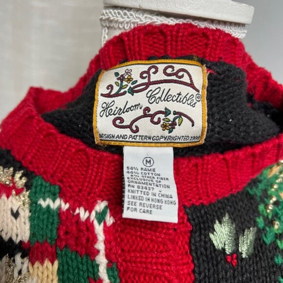 Y2K Vintage Heirloom Collectibles Christmas Sweater Knit Santa Nutcracker MEDIUM - Picture 11 of 12